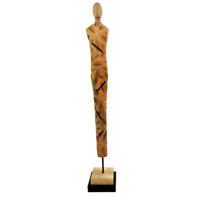 Tall Floor Sculptures Wayfair   Perham Tall Ladies Rough Wood Statue 